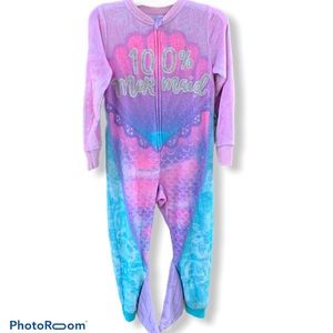 Justice 100% Mermaid zip up onesie sleeper.